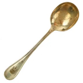 Original Iraq War Saddam Hussein Silver Plated Soup Spoon with Iraq Coat of Arms - Manufactured by Christofle of France