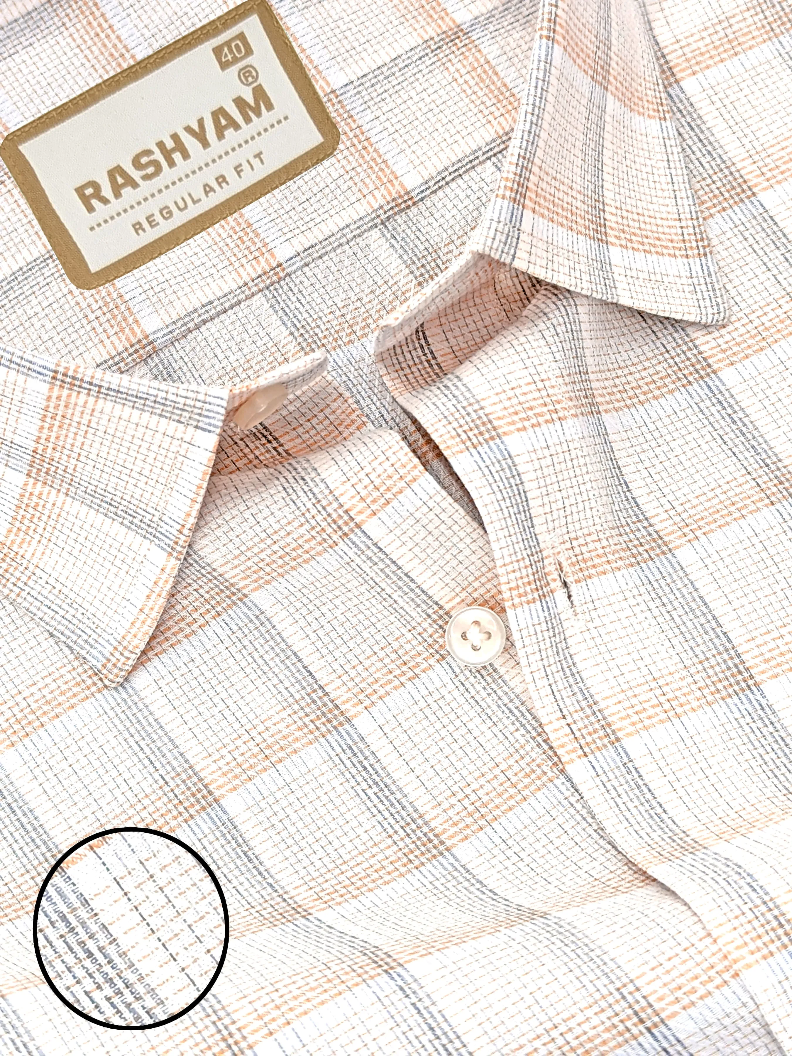 Otranto Reddish Orange Checks On White Premium Giza Cotton Formal Shirt