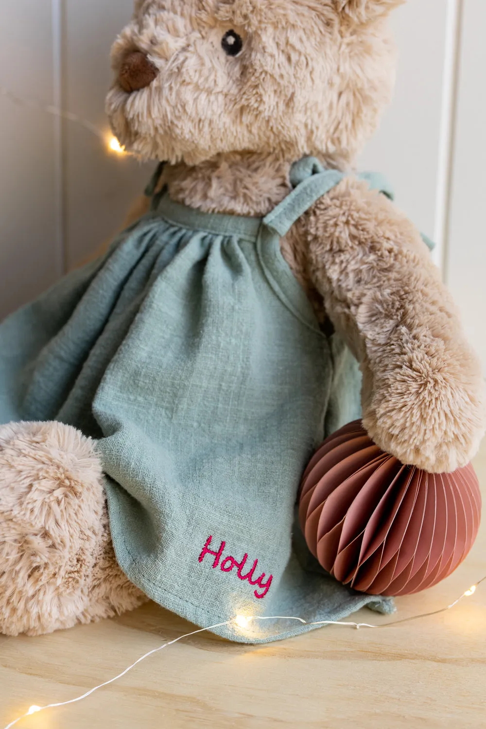 Personalised Bear - Honey Bear Sage Dress