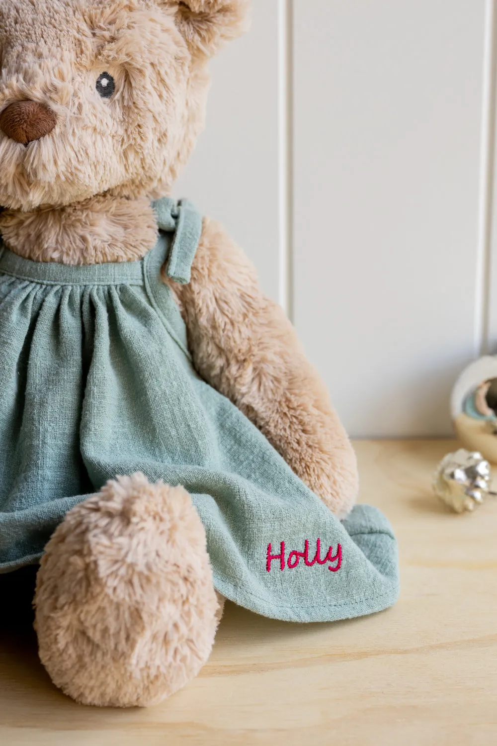 Personalised Bear - Honey Bear Sage Dress