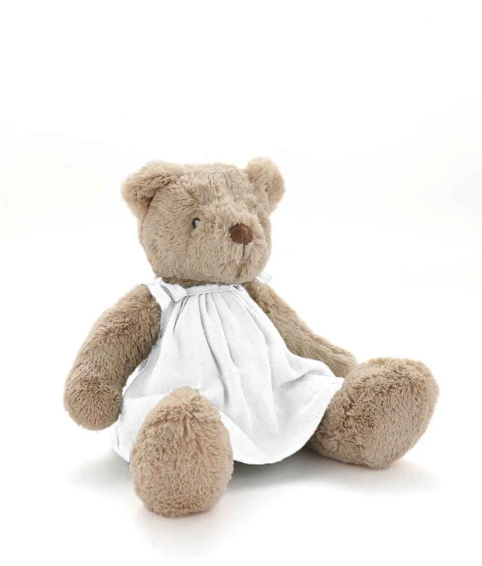 Personalised Bear - Honey Bear White Dress