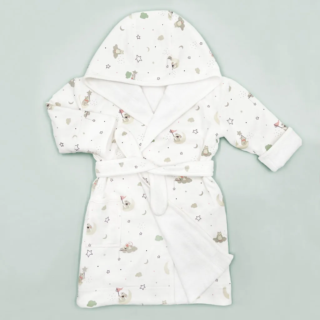 Personalised Berkeley Bear & Little Love Bathrobe, Neutral