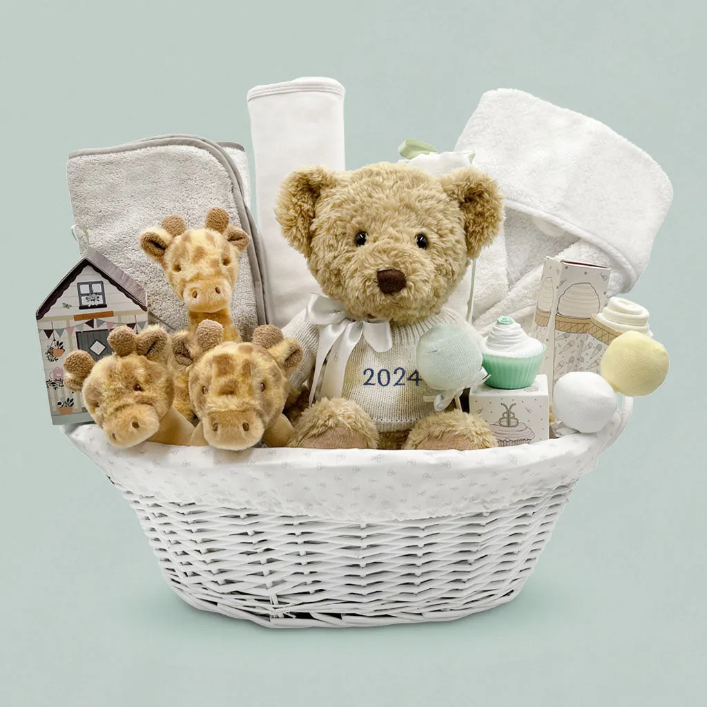 Personalised My First Year Giraffe Hamper, Neutral