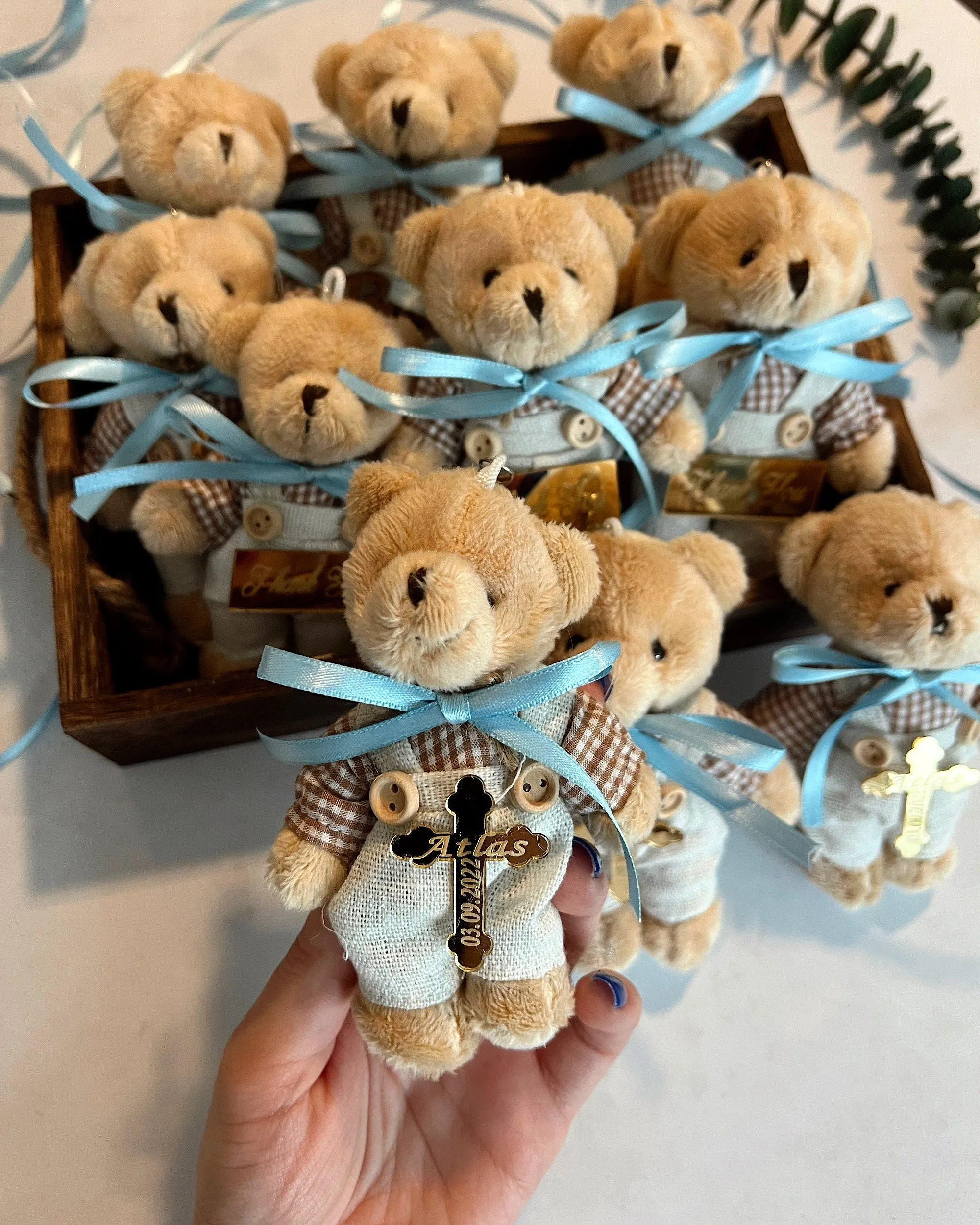 Personalized Baptism Favors, Christening Favors, Girl Baby Showers Idea, Teddy Bear Keychain Gifts, Teddy Bear 1st Birthday Favors