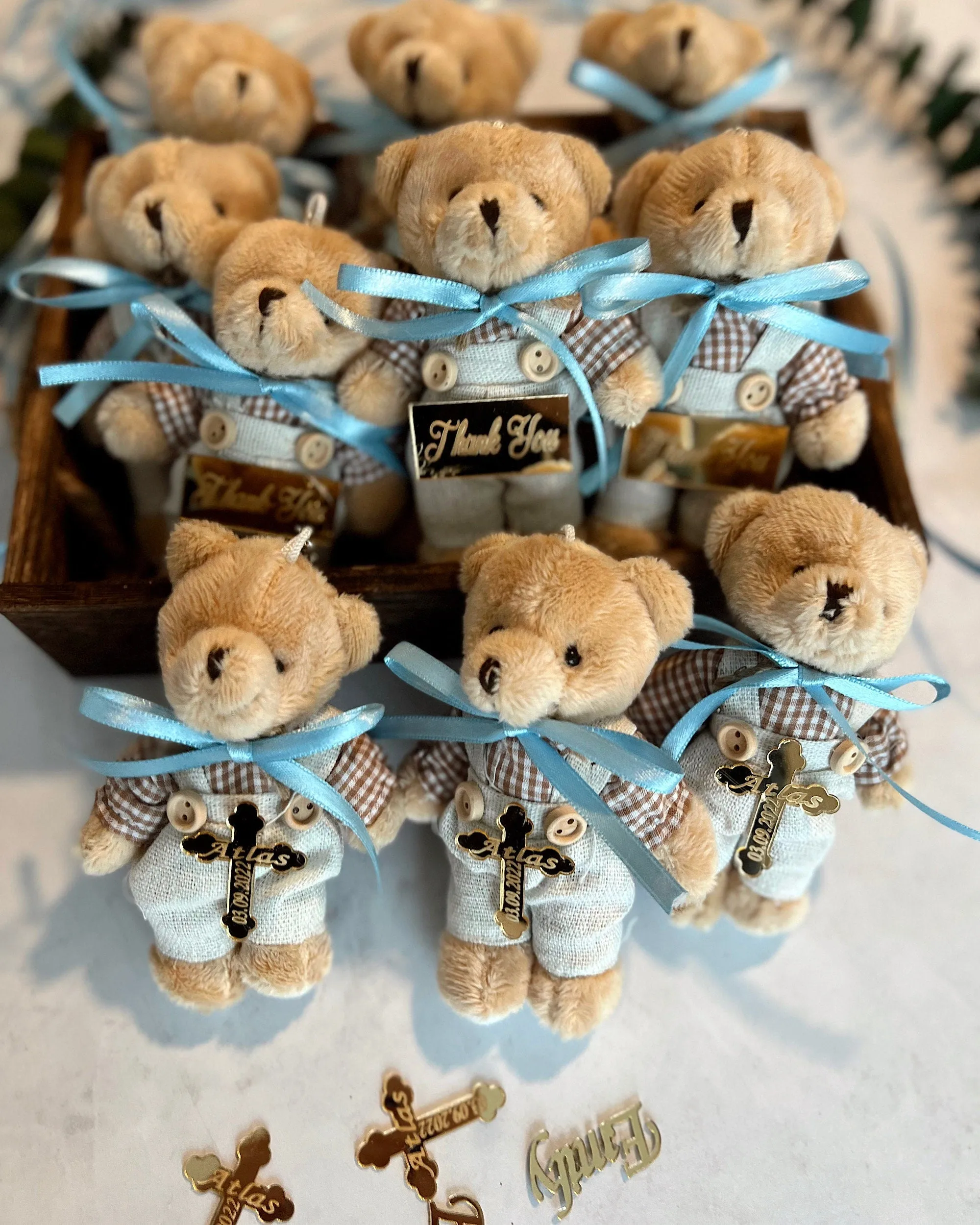 Personalized Teddy Bear, Girl Baby Favors, Birthday Party Gifts, Teddy Bear Baby Shower, Baptism Favor Boy and Girl, Birthday Souvenirs