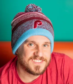 Philadelphia Phillies Cooperstown Dark Maroon Northward Cuff Knit Hat with Pom