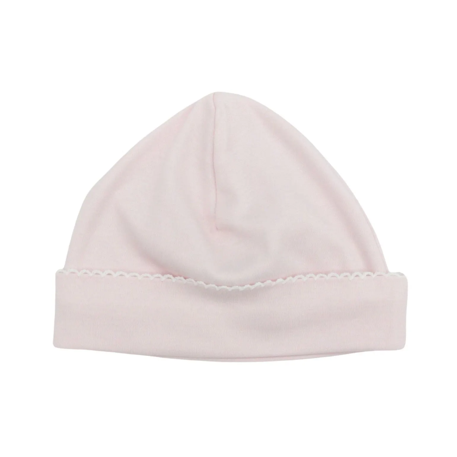 Pima Knit Hat with Picot Trim