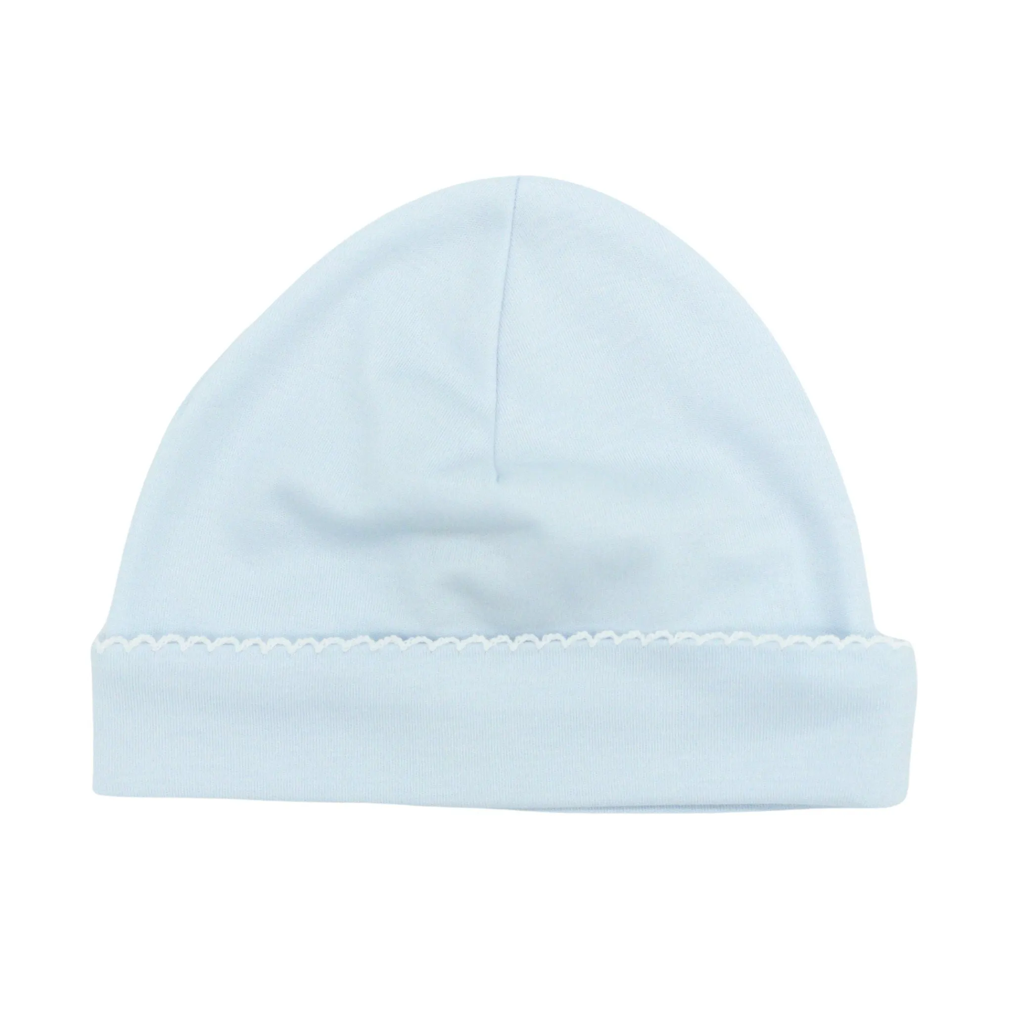 Pima Knit Hat with Picot Trim