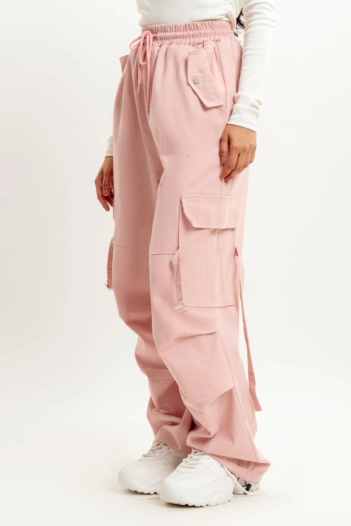 Pink Street Style Cargo Pant