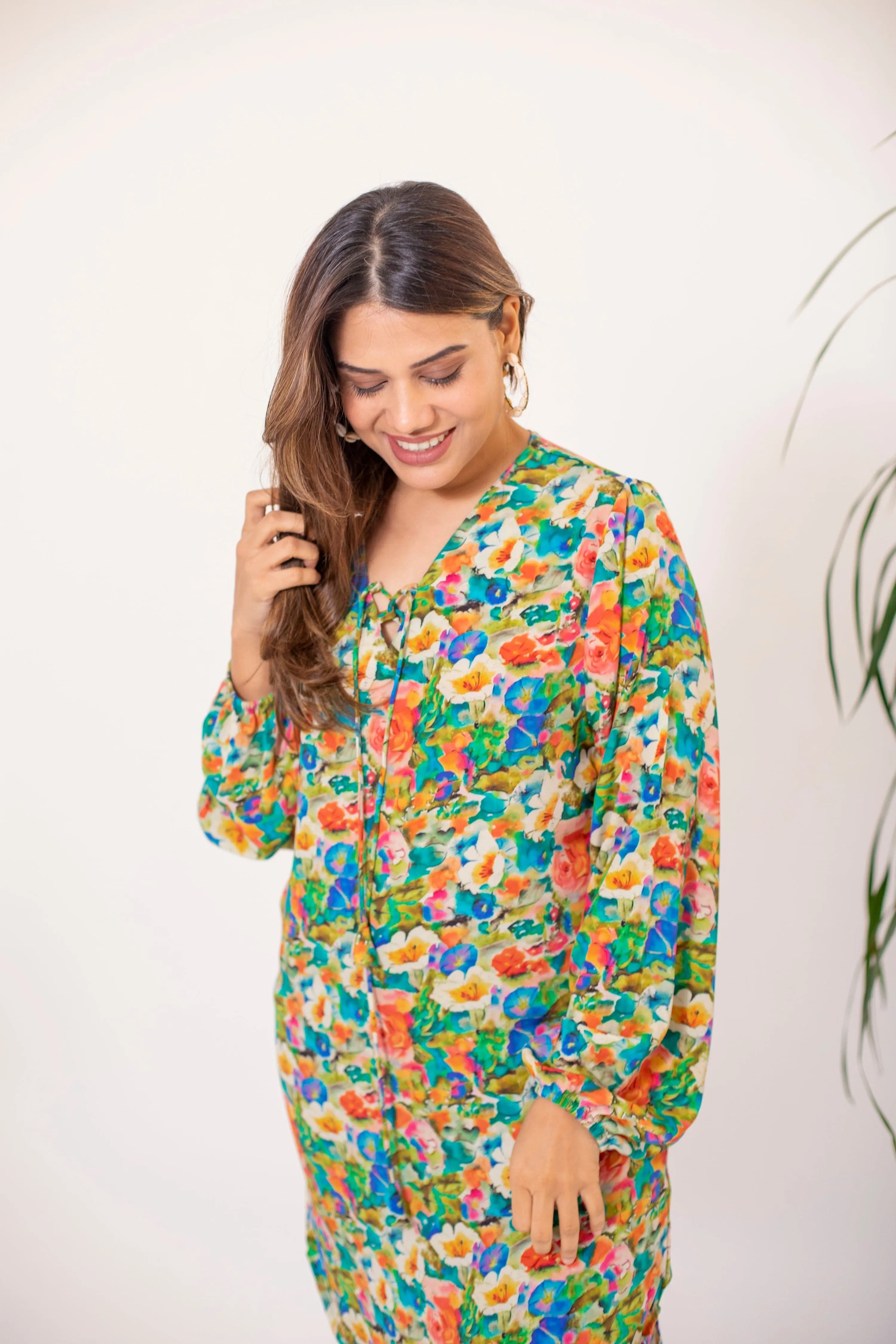 Pistachio Print Long Tunic