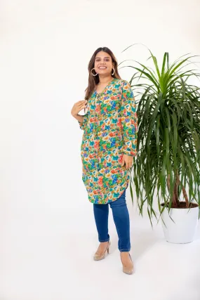 Pistachio Print Long Tunic