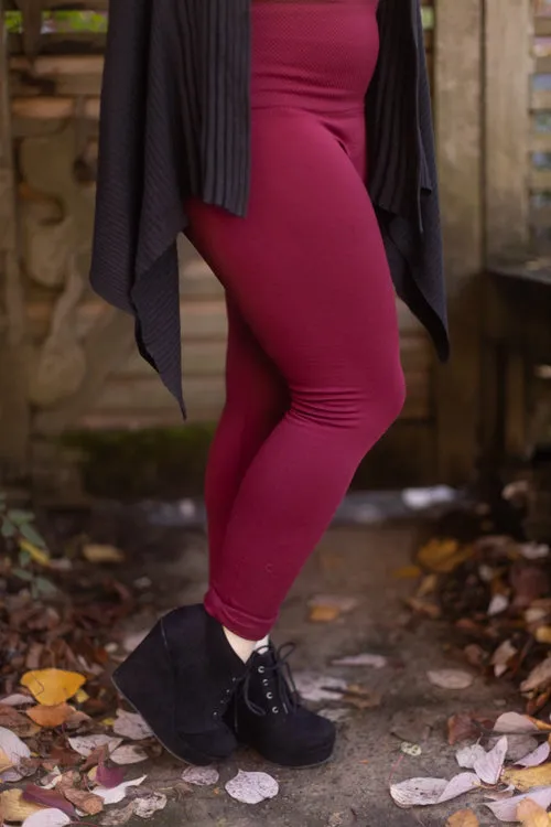 Plus Size High Waisted Fleece Lined Leggings