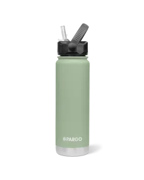 Project Pargo 750mL Insulated Bottle w/ Straw Lid - Eucalypt Green