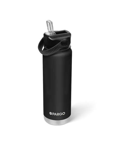 Project Pargo 750mL Insulated Bottle w/ Straw Lid - Midnight Black