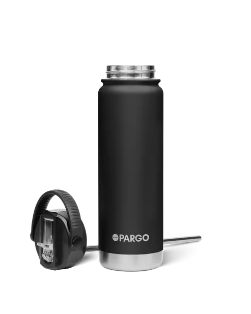 Project Pargo 750mL Insulated Bottle w/ Straw Lid - Midnight Black