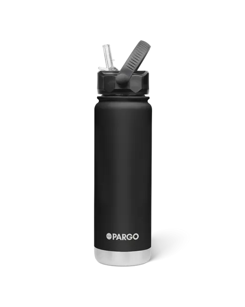 Project Pargo 750mL Insulated Bottle w/ Straw Lid - Midnight Black