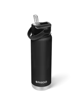 Project Pargo 750mL Insulated Bottle w/ Straw Lid - Midnight Black