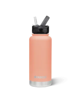 Project Pargo 950mL Insulated Bottle w/ Straw Lid - Coral Pink