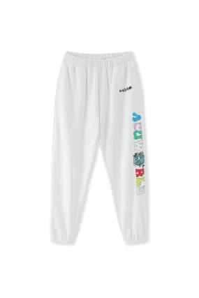 PUNWORLD FLEECE SWEATPANTS WHITE