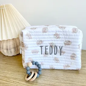 Quilted Everyday Children's Teddy Bear Travel Pouch