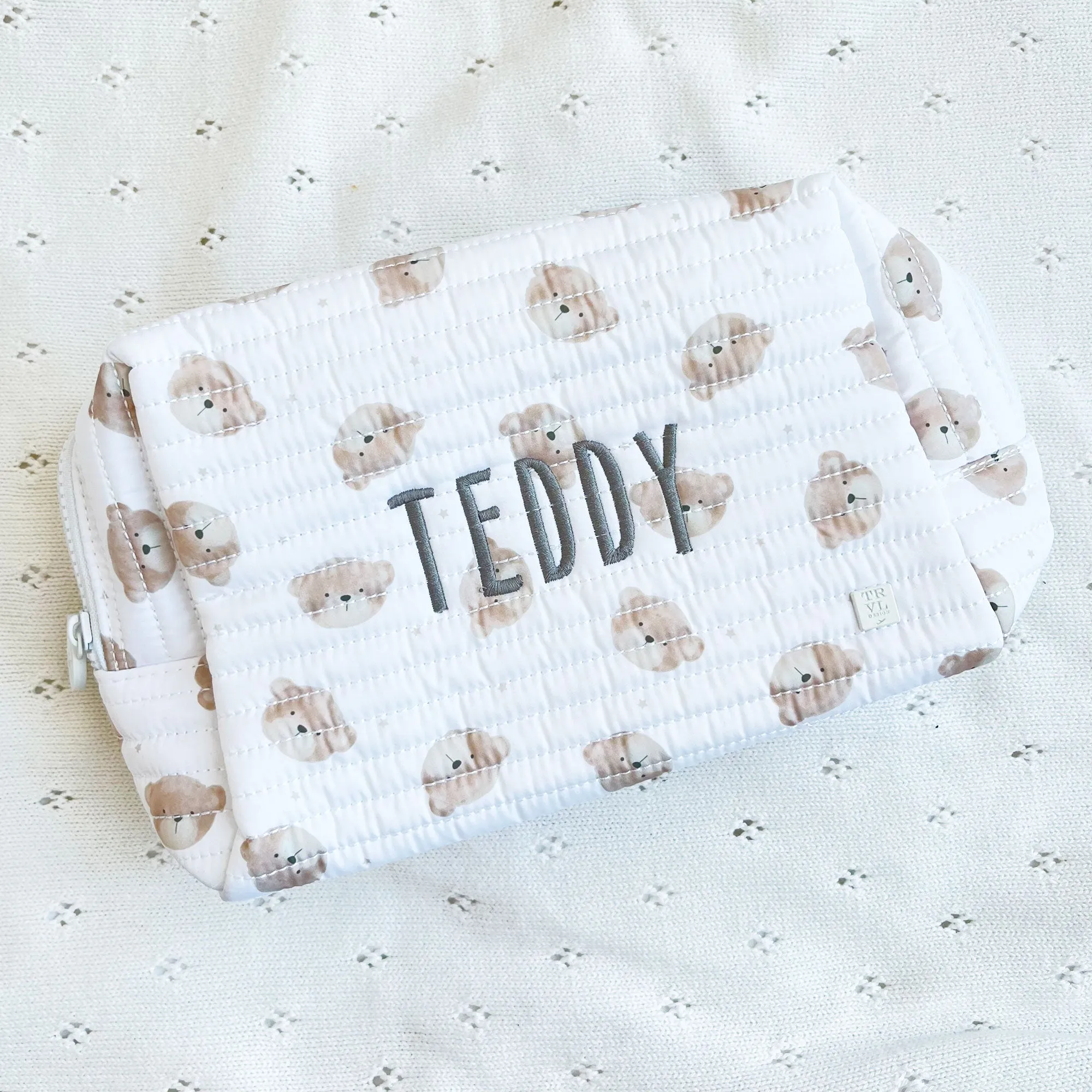 Quilted Everyday Children's Teddy Bear Travel Pouch