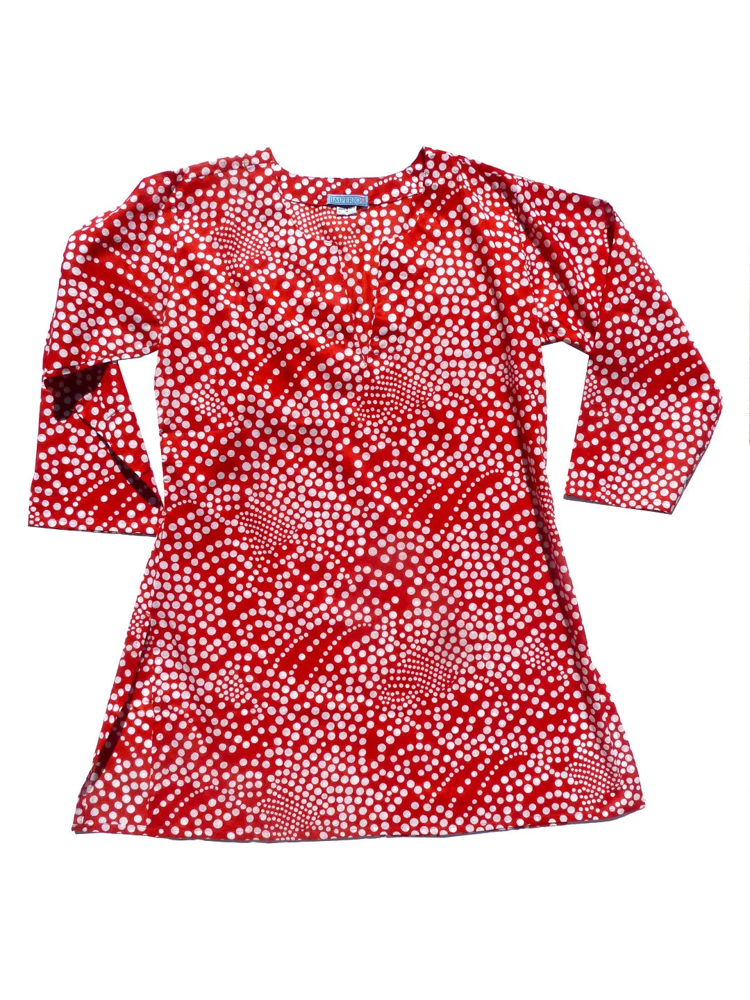 Raja Cotton Tunic Red Polka Dots