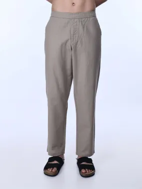 Raw Slub Relaxed Beige Flexiwaist Pants