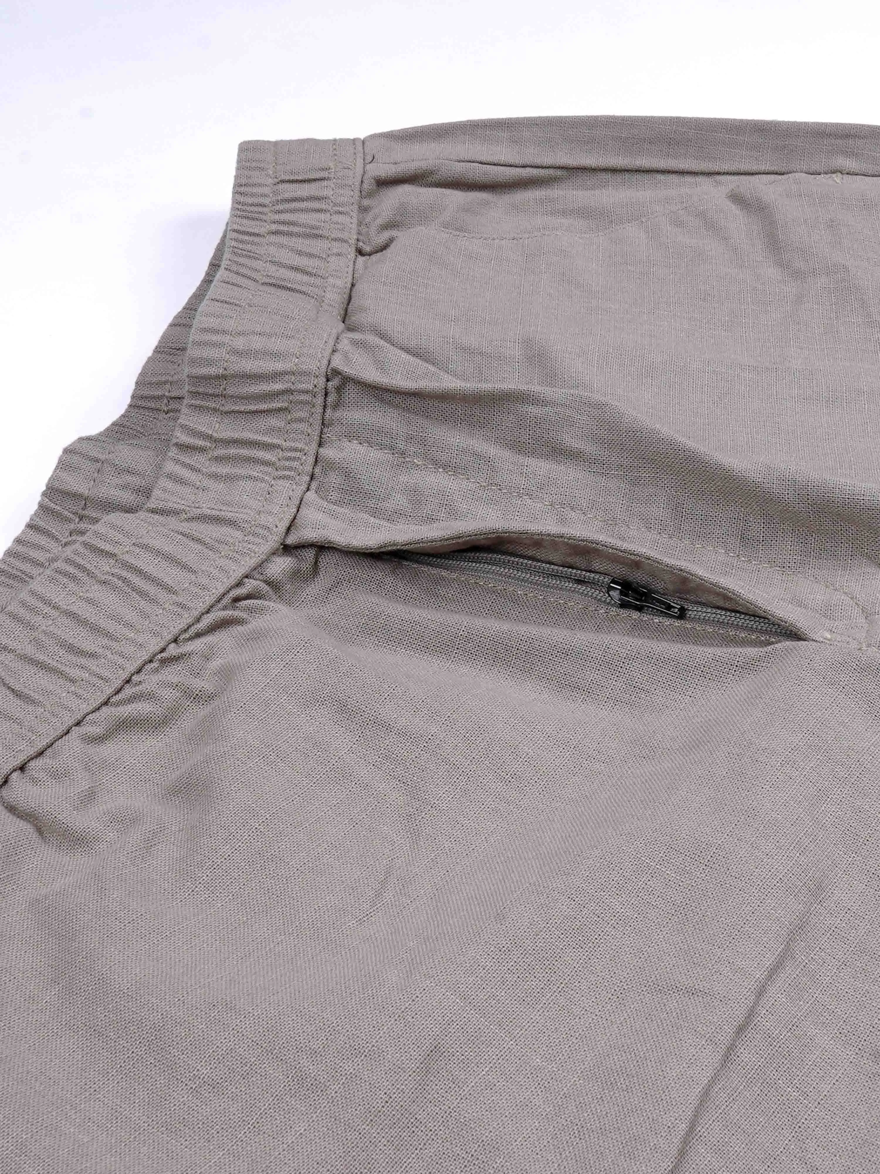 Raw Slub Relaxed Beige Flexiwaist Pants