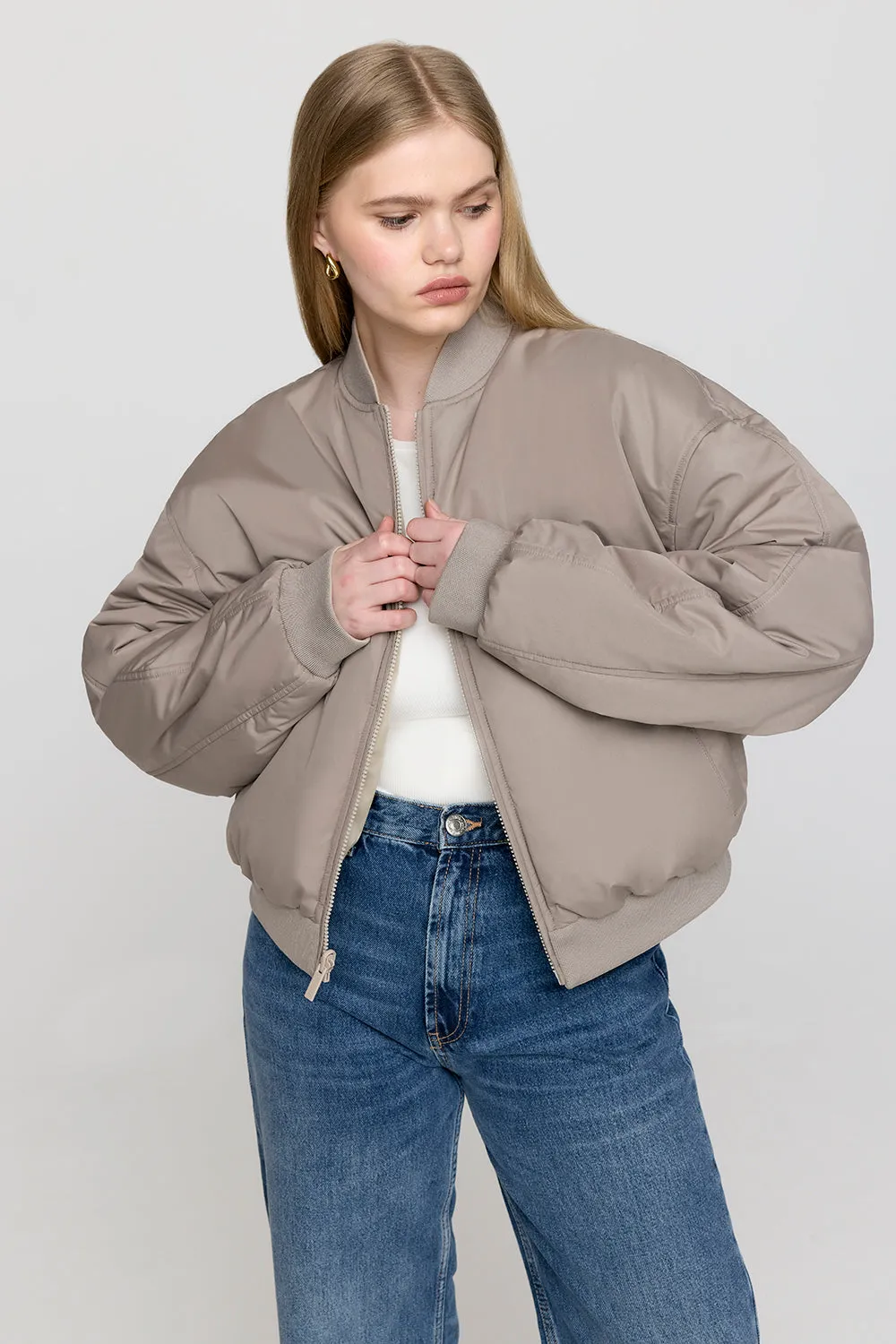 Reversible Girlfriend Bomber Jacket - Pebble And Truffle