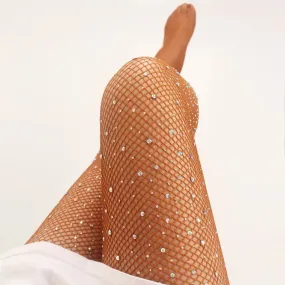 Rhinestone Women Tights Professional Ballroom Dance Stocking Pantyhose