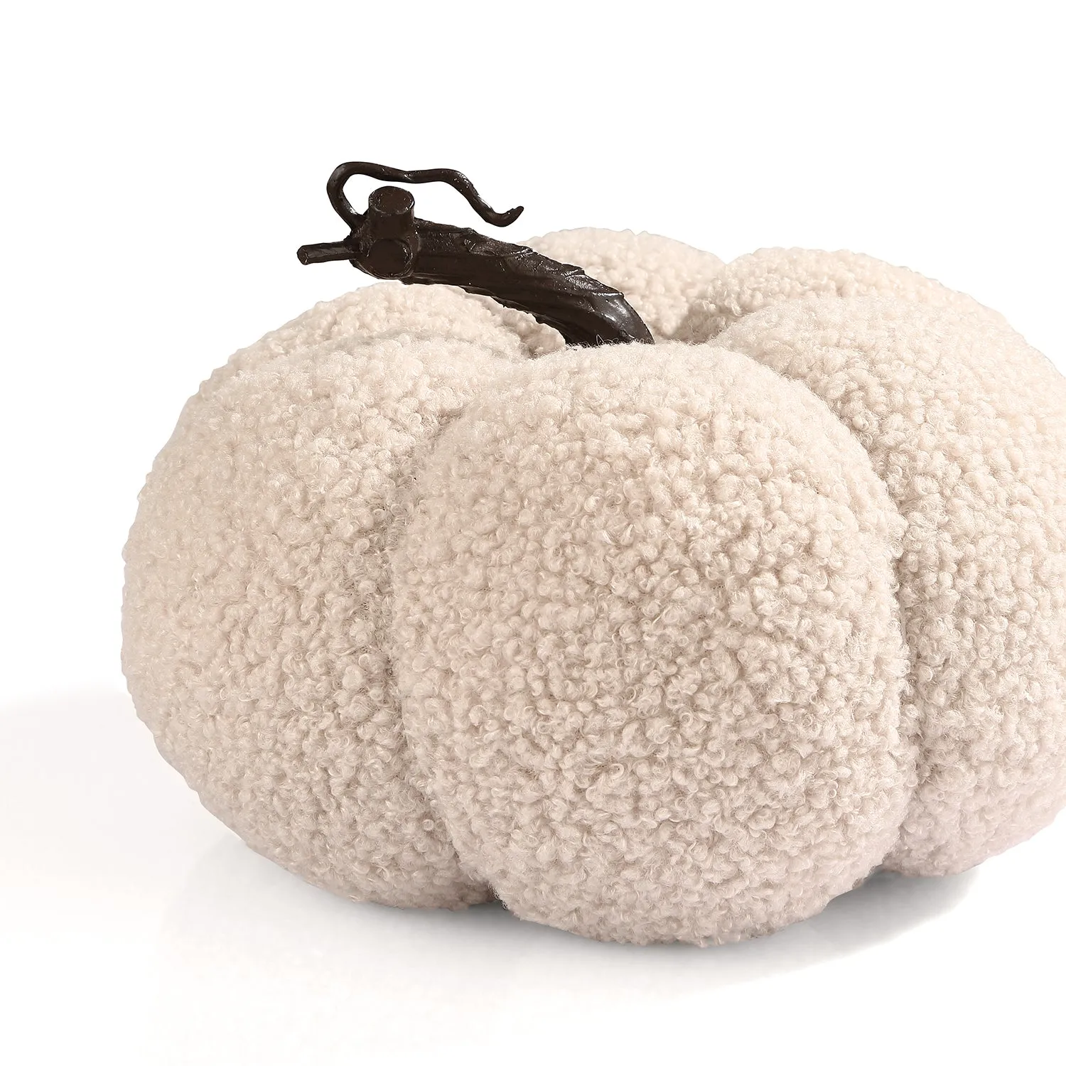 Rowan Plush Sherpa Pumpkins, Sand, Set of 2