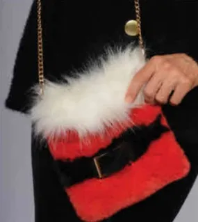 SANTA CROSS BODY FUZZY BAG