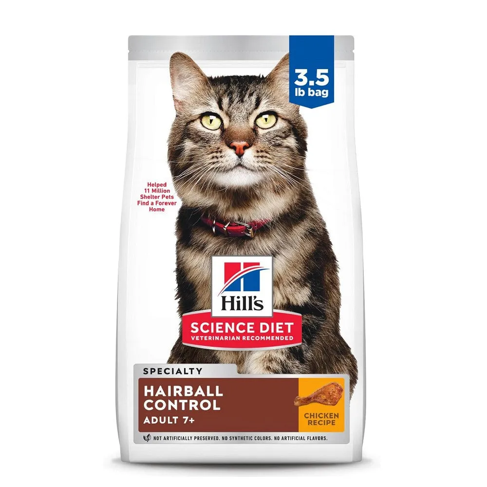 Science Diet - Hairball Control Chicken Recipe for Adult 7  Cat Dry Food