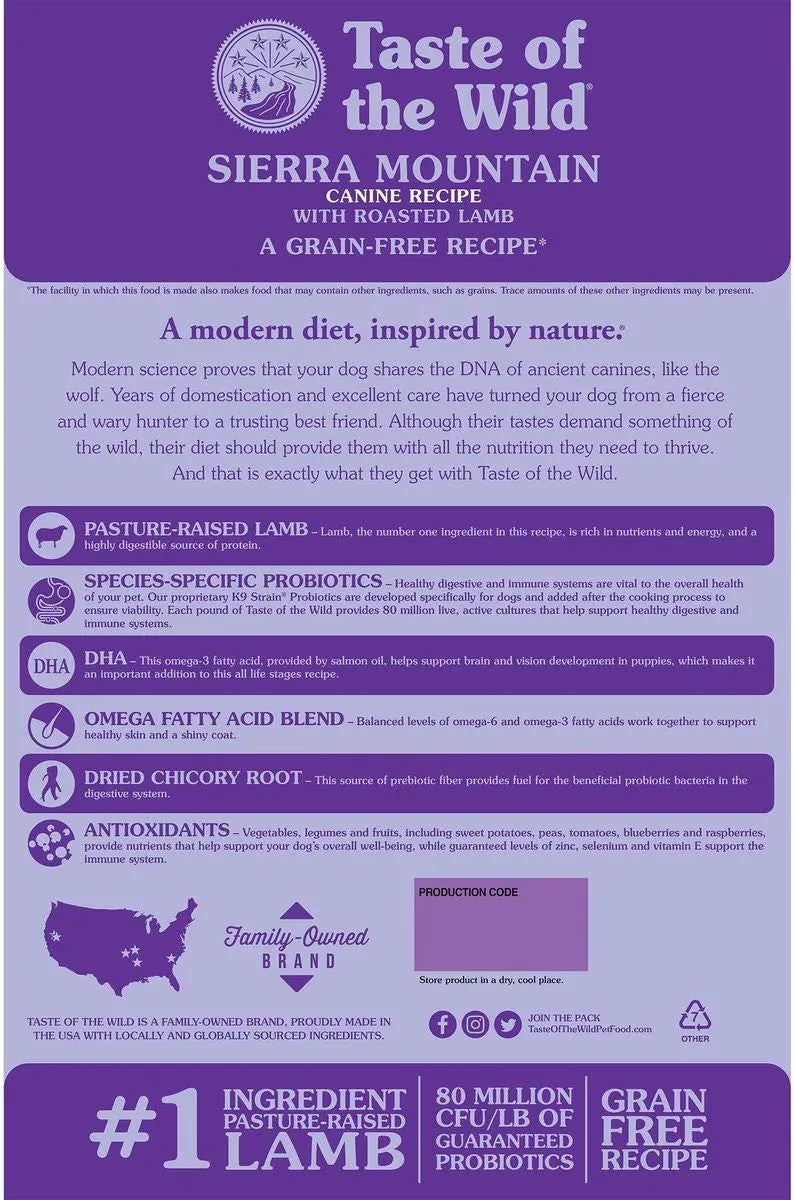 Sierra Mountain Grain-Free Dry Dog Food