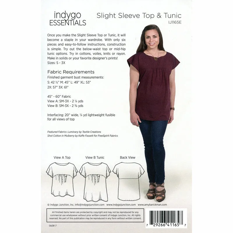 Slight Sleeve Top and Tunic Pattern