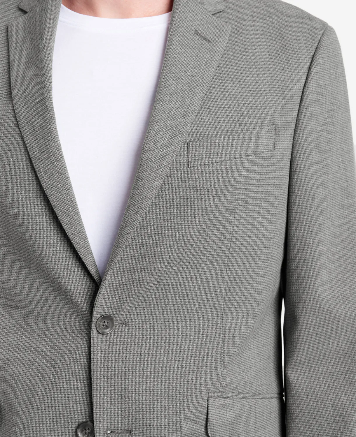 Slim-Fit Grey Mini Check Stretch TECHNI-COLE Sport Coat