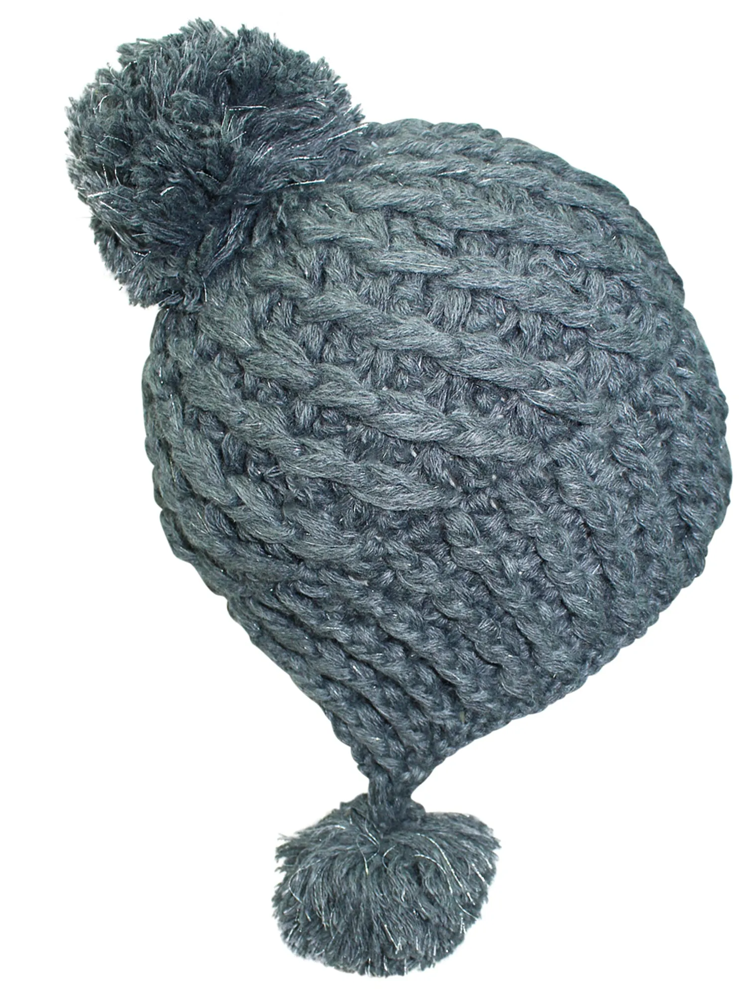 Soft Knit Triple Pom Pom Beanie Hat