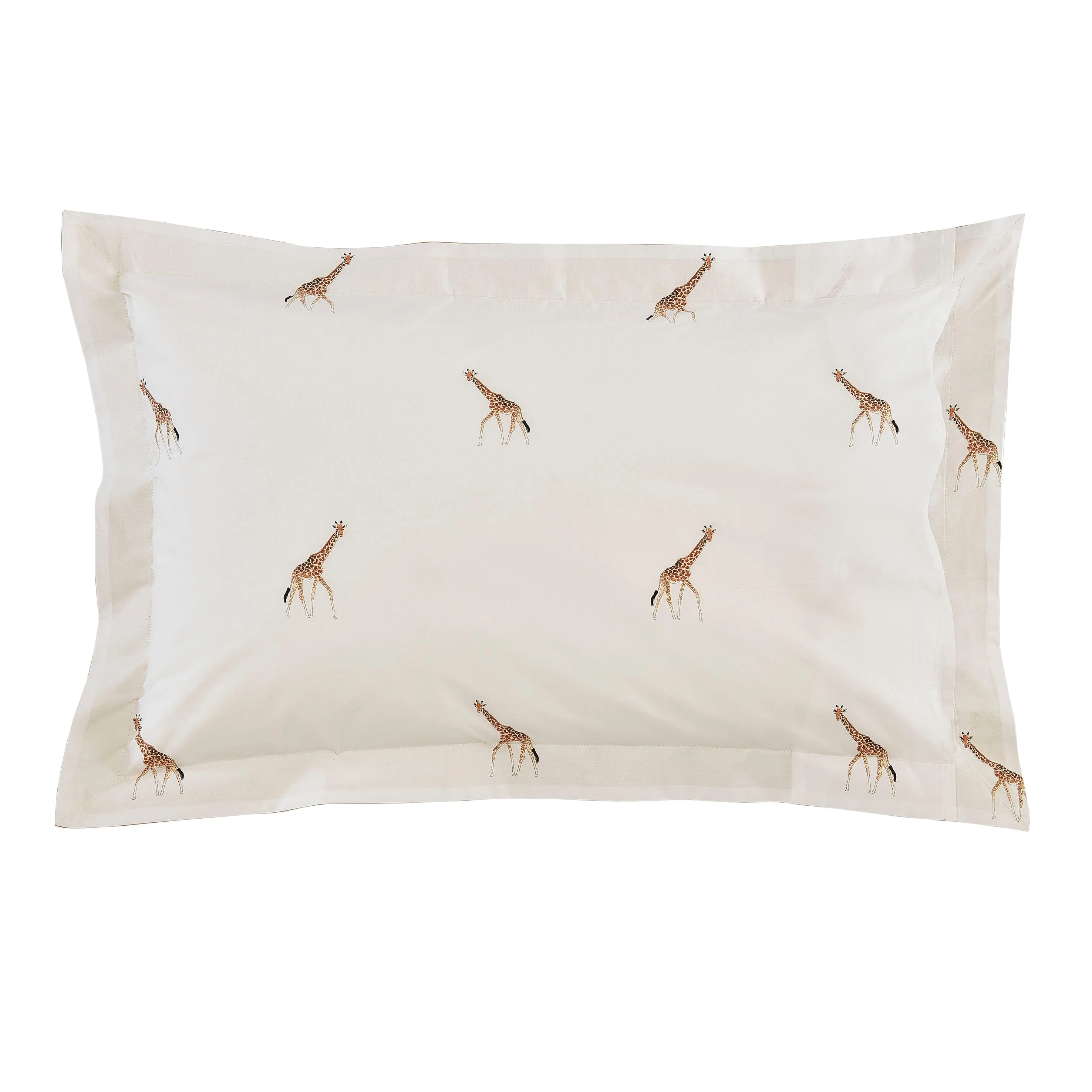 Sophie Allport Zsl Giraffe Oxford Pillowcase Mustard