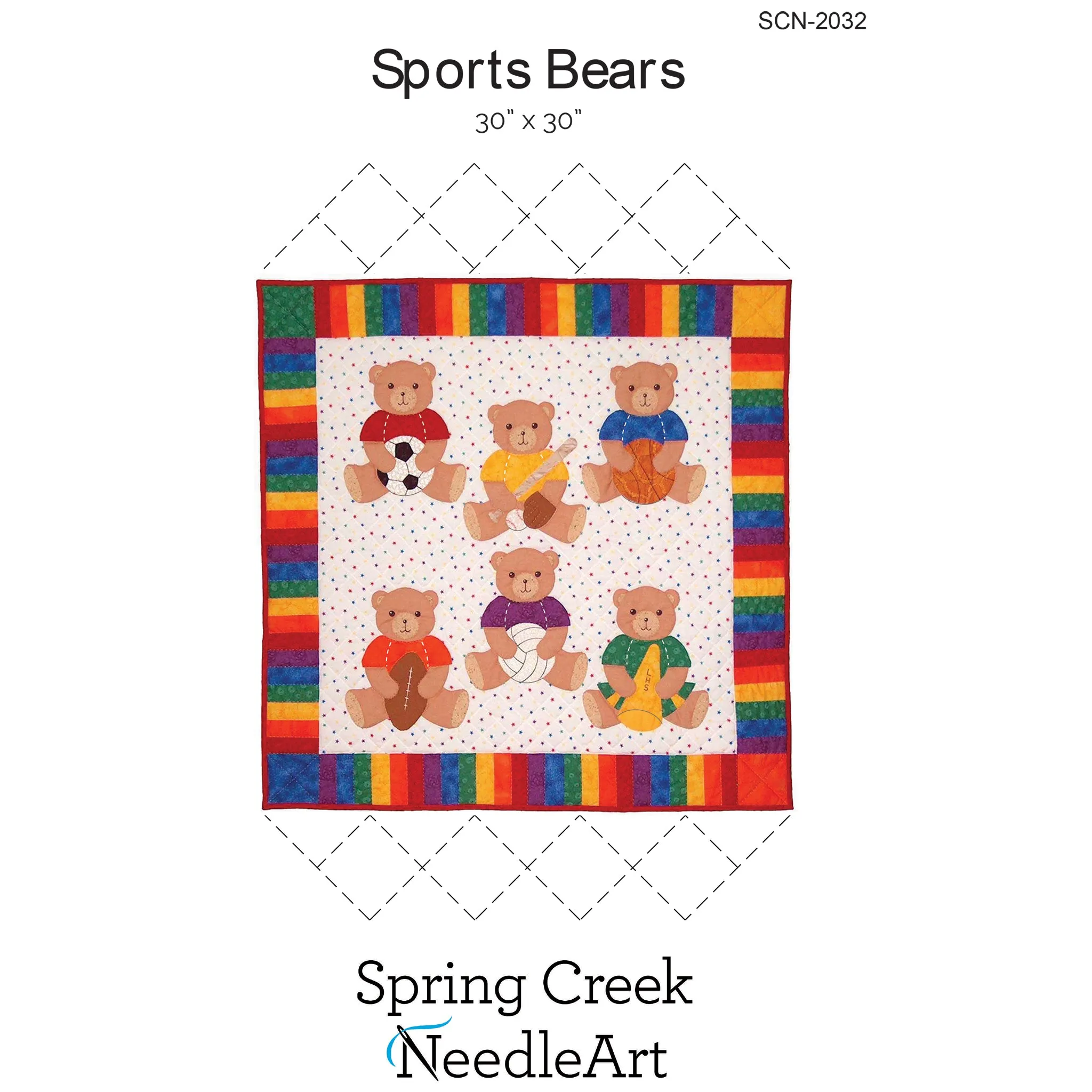 Sports Bears Quilt Pattern SCN-2032 - Paper Pattern