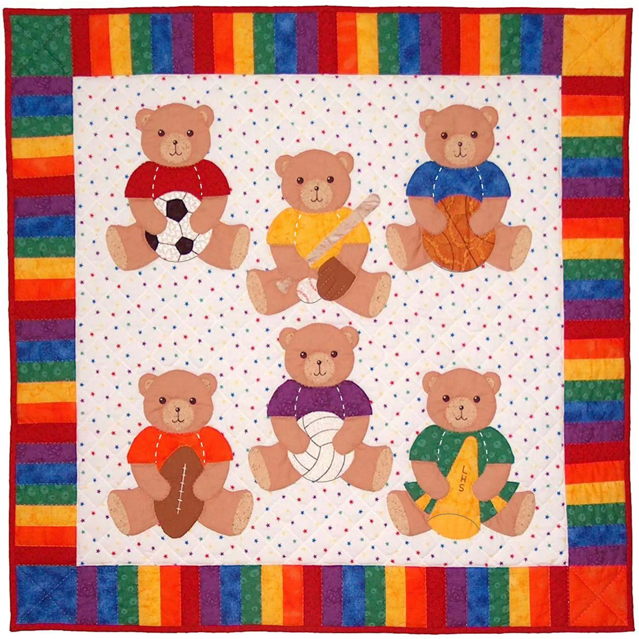 Sports Bears Quilt Pattern SCN-2032 - Paper Pattern