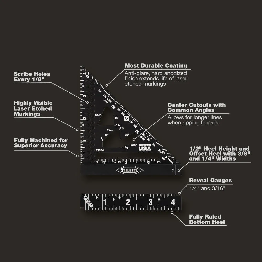 Square - Milwaukee STILETTO® 4-1/2" Trim Square, STSQ4