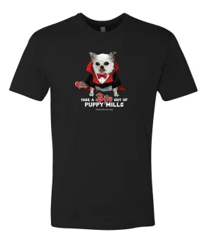 T-shirt (Unisex, Black) - Take a Bite Out of Puppy Mills!