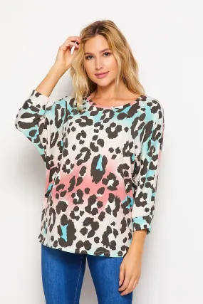 T1106368275CC  Scoop Neck 3/4 Sleeve Top