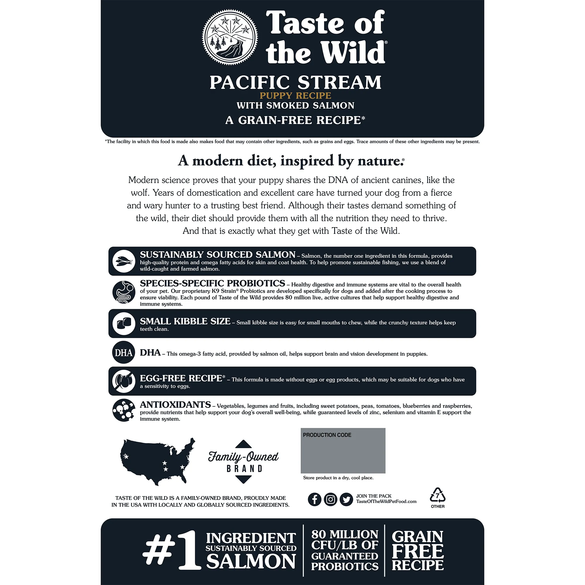 Taste Of The Wild Pacific Stream Puppy Formula Grain-Free Dog Food