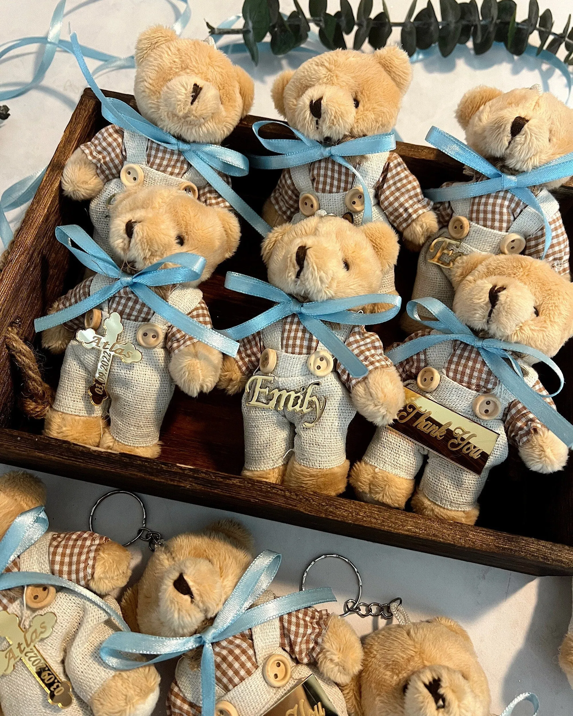 Teddy Bear Keychain Favors, Baby Boy Favors, Baptism Favor Girl, 1st Birthday Party, Teddy Bear Gender Reveal, Custom Christening Gifts