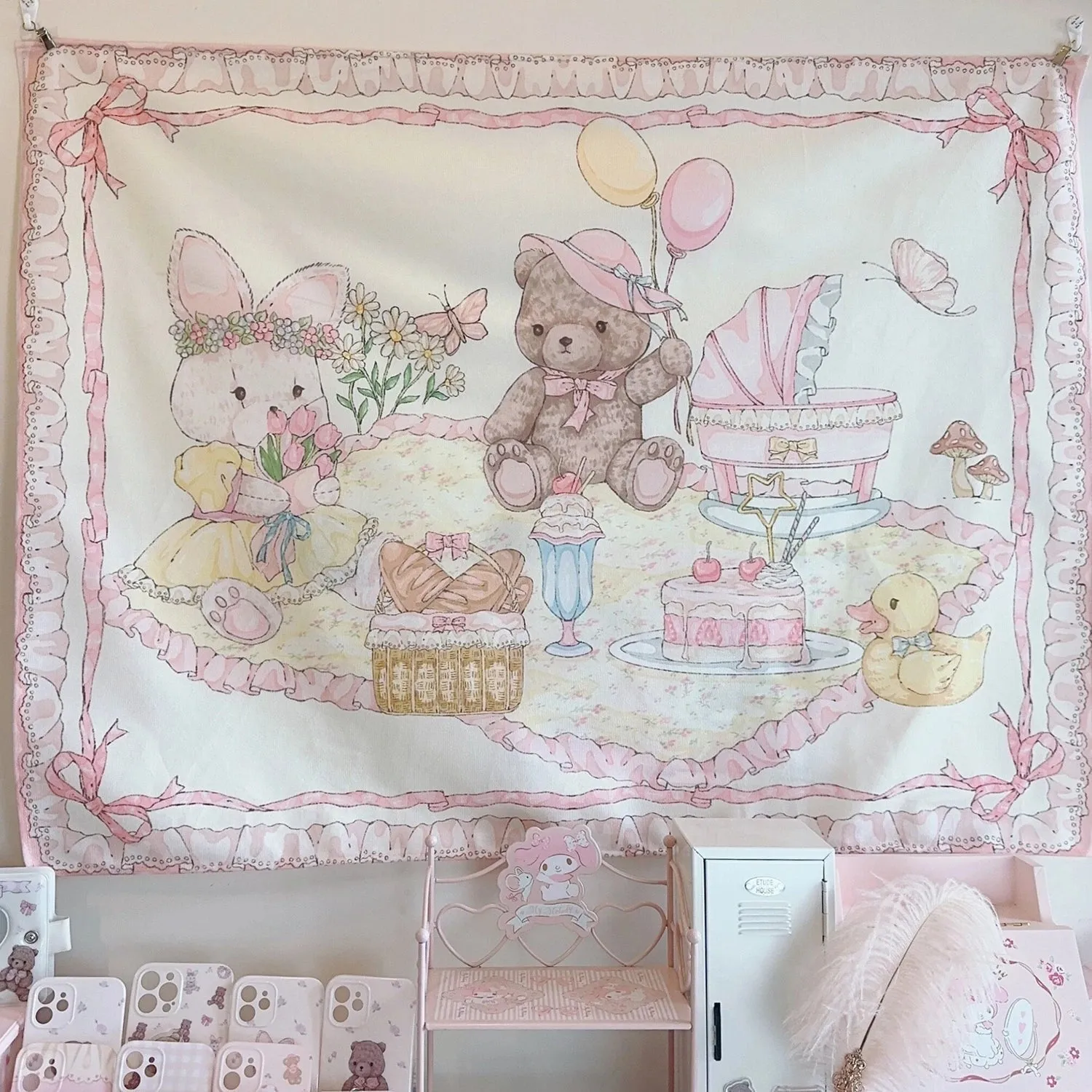 Teddy Bear Picnic Wall Tapestry