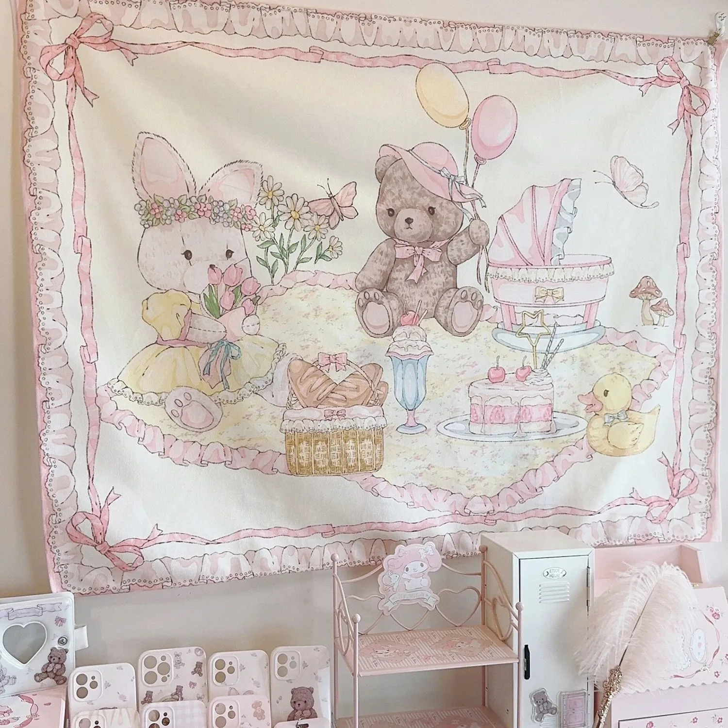 Teddy Bear Picnic Wall Tapestry