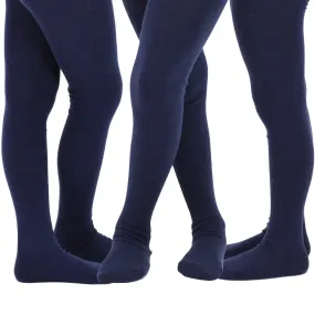 TeeHee Socks Kid's Casual Cotton Tights Navy 3-Pack (T1565)