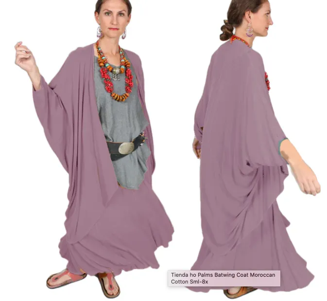 Tienda ho Palms Batwing Coat Moroccan Cotton Sml-8x  