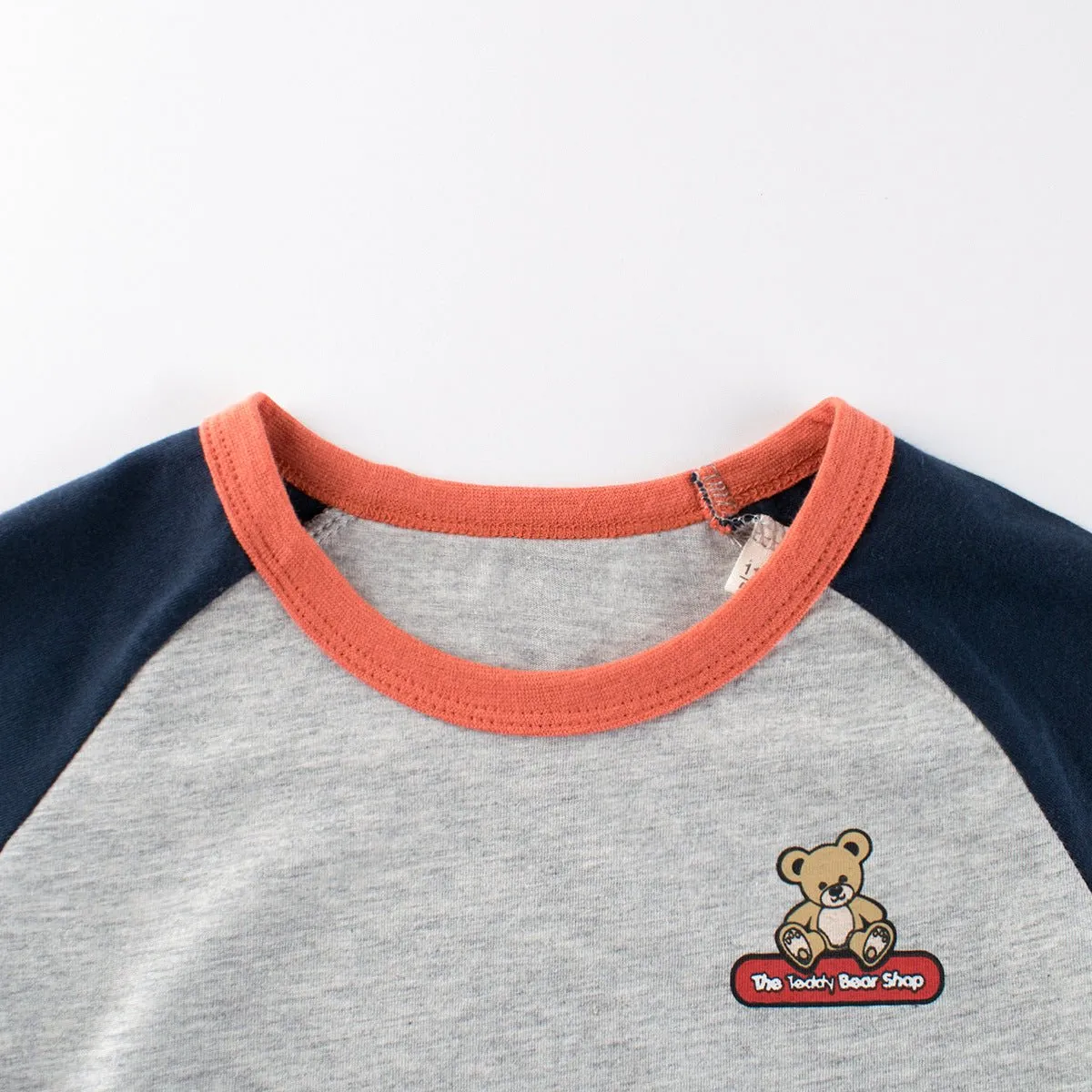 Toddler/Kid's Short Sleeve Teddy Bear Print Gray T-Shirt